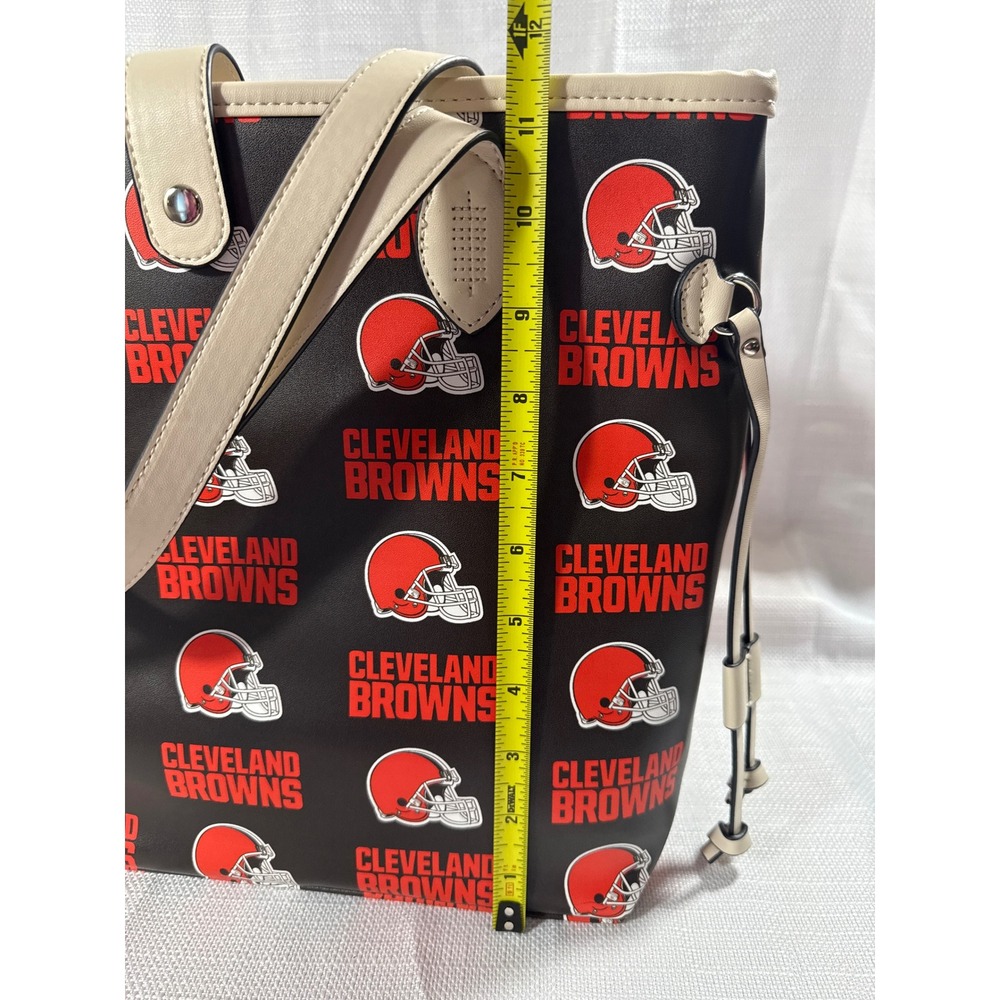 Little Earth Cleveland Browns NFL Tote Bag Black Orange Helmet Print Handbag - Picture 6 of 9